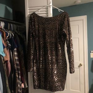 Rose Gold, Long Sleeve, Short Dress